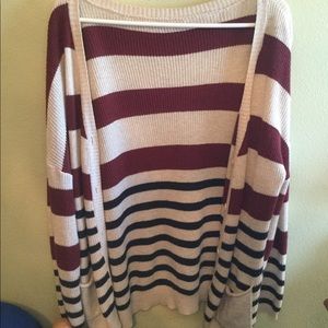 Striped cardigan sweater